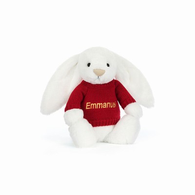 Jellycat Bashful Luxe Bunny Luna with Red Jumper UK | 91736ECHX